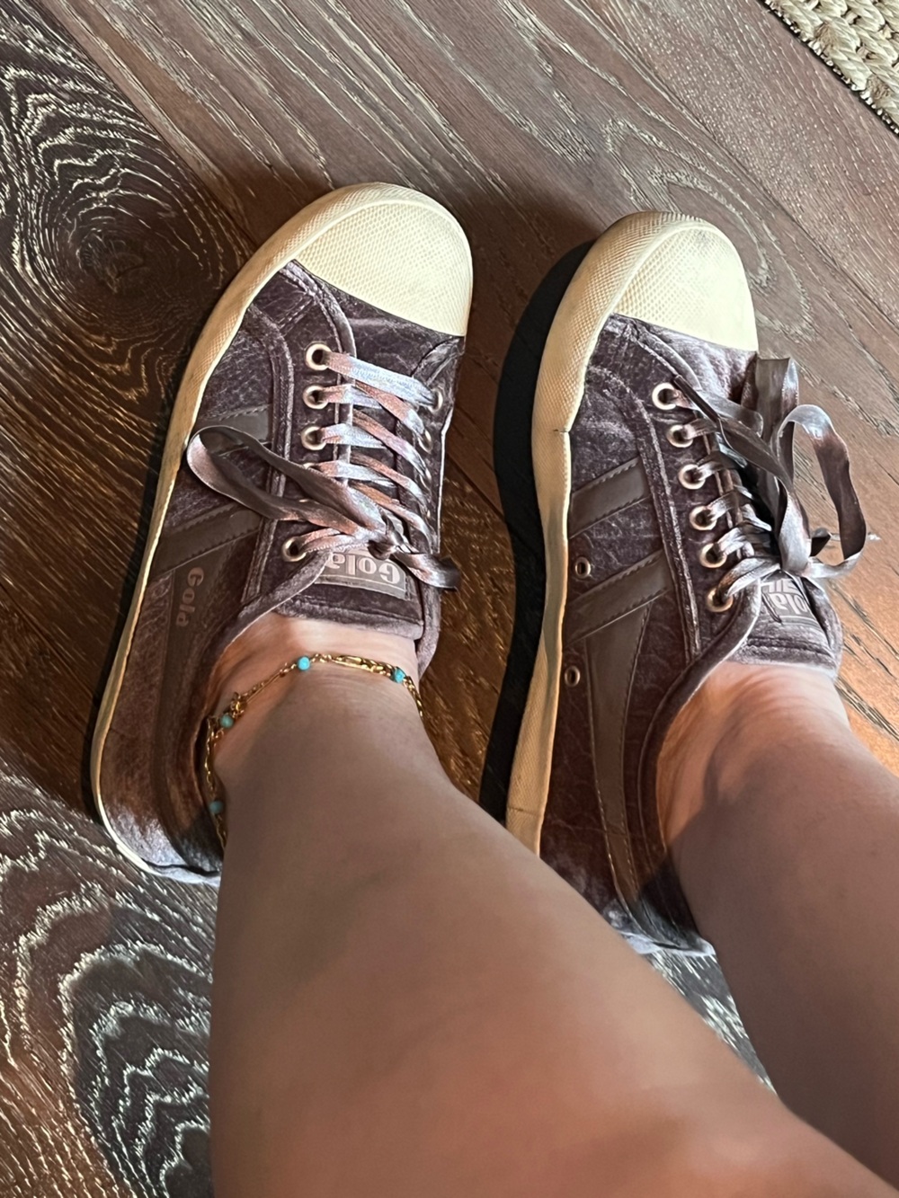 Gola Velvet Snakeskin Low-Top Sneakers in Mauve, Purple & Cream